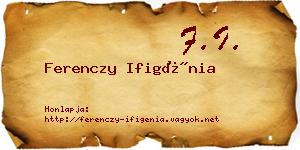 Ferenczy Ifigénia névjegykártya